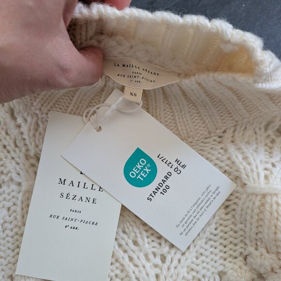 Sezane Igor Jumper NWT  XS in Ecru (Hard to Find) - Picture 6 of 7